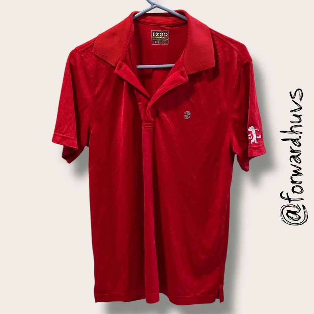 IZOD Red Polo Shirt – Golf Graphic – “The Handi CAP’s” Embroidery – Size Medium